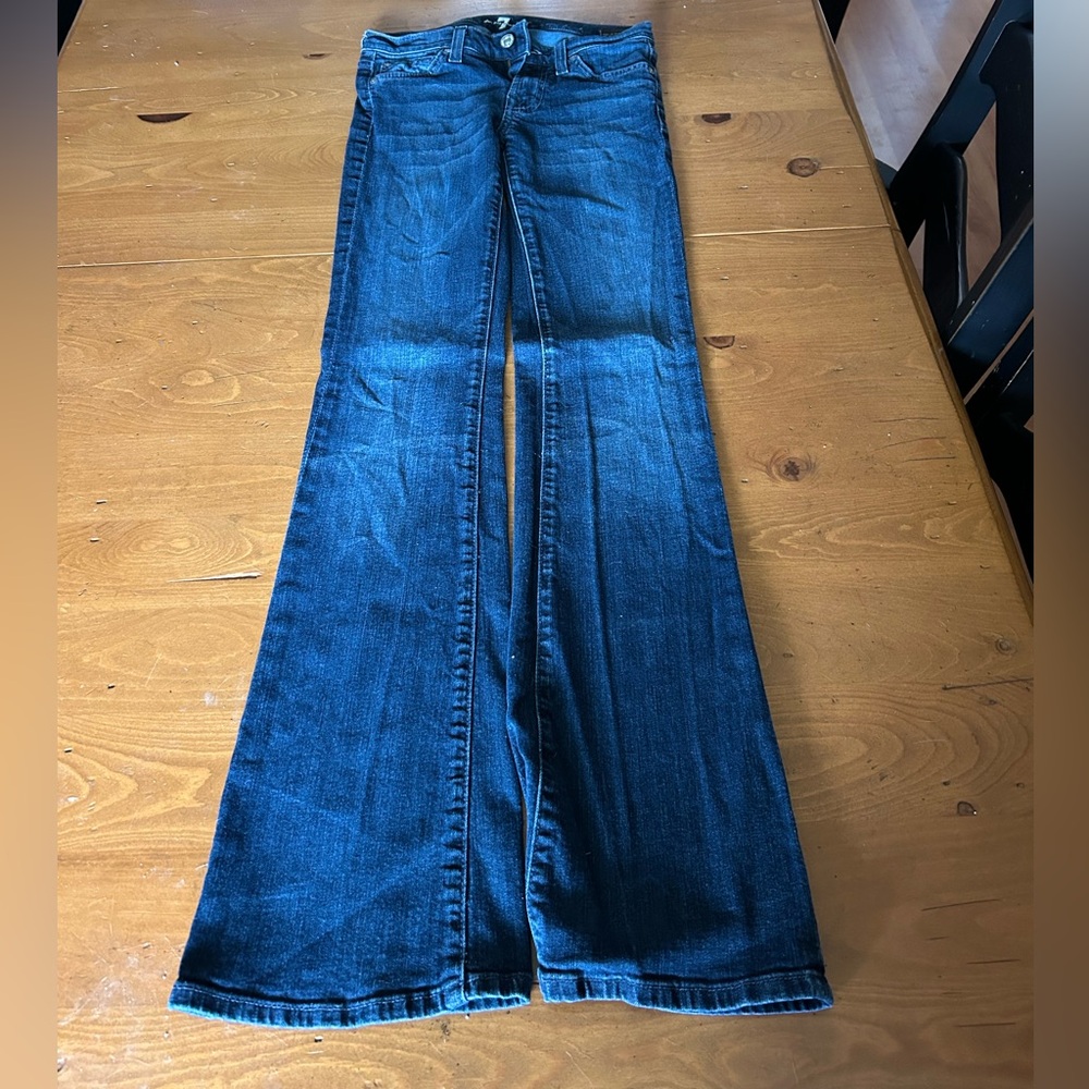 7 For All Mankind Blue Boot Cut Jeans